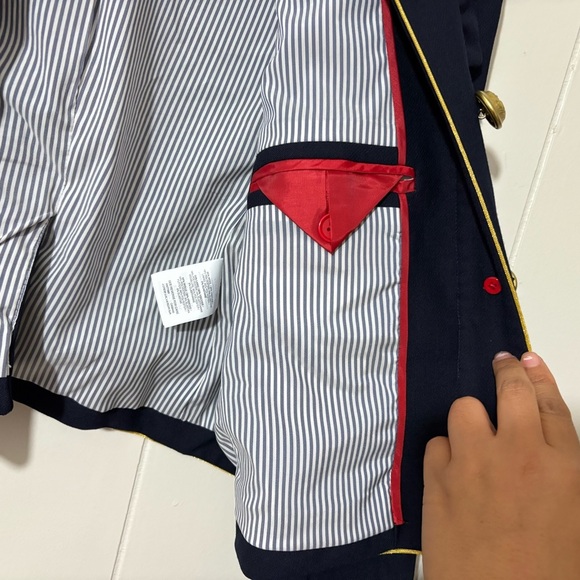 J.CREW  Lady Jacket, Navy Wool With Ruffles Size 6 Style F6066 - Picture 7 of 9